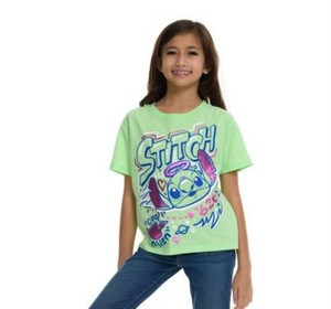 Disney Stitch T-shirt Green Size Youth XS, Green - Brand New