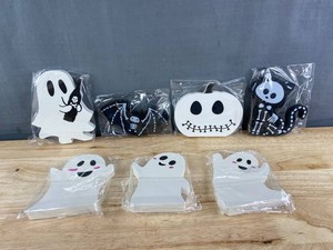Wooden Halloween Ghostly Cat, Bat, and Pumpkin Decor, 7 Items - Brand New