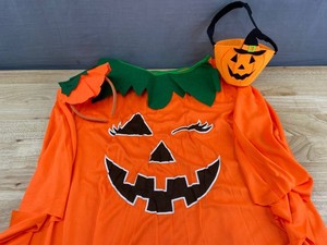 Pumpkin Costume with Hair Band & Candy Bag, Size Small - Brand New