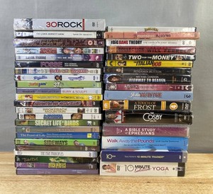 39 TV and Movie DVD Collection - Pitch Perfect, 30 Rock, Turbo Jam 3, Big Bang Theory, Daughters of Yemanja, The Italian Job, The Curious Case of Benjamin Button, Sideways, The Brothers Solomon, Tinker Bell, The Land Before Time, Etc. - Brand New&nbspC