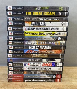 17 PlayStation 2 Video Games - Mountain Bike, Star Wars, MLB 07, Battlefield 2, Medal of Honor, MLB 2K6, Grand Theft Auto, ATV Offroad, Etc.&nbspC