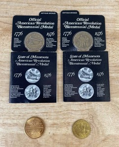 American Revolution Bicentennial Medals &amp Space Age Worlds Fair Token and Medal, 4 Total&nbspK