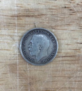 Vintage 1919 British Threepence George V .925 Silver Coin&nbspK