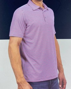 Scott Barber Performance Mens Striped Polo, Red and Light Blue, Size XXL - Brand New