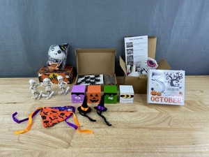 Halloween Decor -  Skeletons, Lantern String Lights, Spider String Lights, Wooden Blocks, Etc. - Brand New