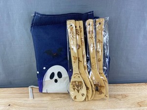 Halloween Design Spoons, 5 Total, & Halloween Theme Blue Apron - Brand New