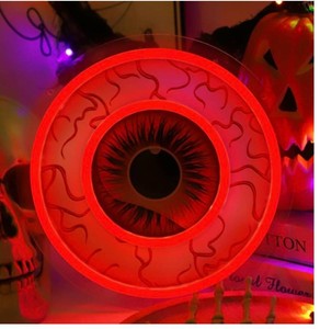 Halloween Eyeball Red LED Window Indoor Decorations 8.75, 2 Total - Brand New