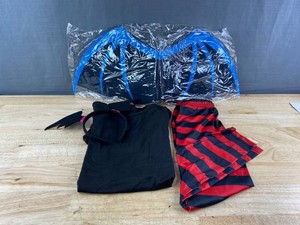 Black Dress, Red and Black Pants, Wings & Headband Costume Size Girls 5T-7 - Brand New