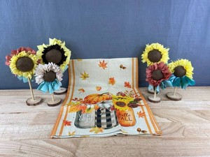 Fall Pumpkin Table Runner 72 & Fall Sunflower Decor - Brand New