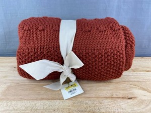 Threshold Rust Textured Knit Throw Blanket 50 x 60 - Brand New