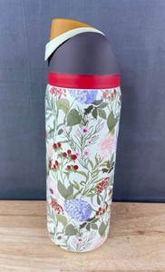 Floral Tumbler with Straw, 32 oz - Brand New