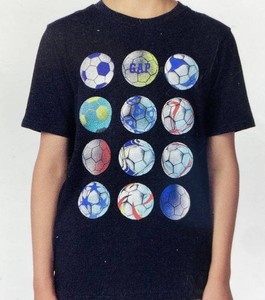 GAP Kids Boys Soccer Ball Graphic T-shirt, Black, Size S - Brand New