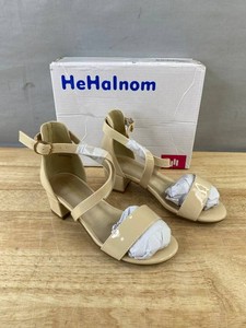 Hehainom Denise Patent Leather Sandals, Nude, Little Kids Size 13 - Brand New
