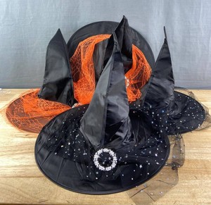 Black & Orange Witch Hats, 4 Total - Brand New
