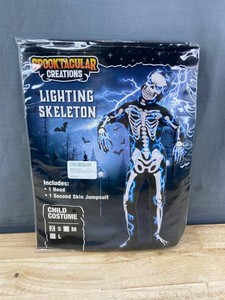 Spooktacular Creations Lighting Skeleton Costume Size Youth S - Brand New