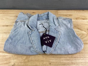 AVA & VIV Womens Denim Jean Jacket Vest, Blue, Size 2X - Brand New