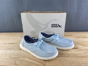 Eddie Bauer SURFRY Womens Lace-Up Loafers, Light Blue, Size 8 - New