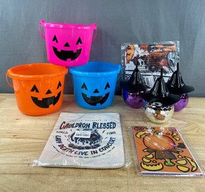 Halloween Decor & Party Supplies - Buckets, Disco Ball Cups, Book Bag, Table Cloth 84, Etc. - Brand New
