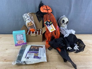 Halloween Decor - Orange Bulbs, Ghost Lights, Hanging Decor, Duck Banner, Etc. - Brand New