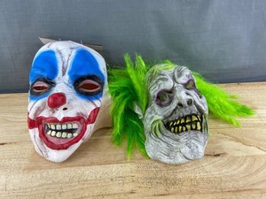 Full Face Halloween Costume Masks - Clown & Decayed Ghoul - Brand New