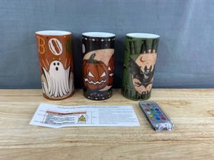 Retisee Halloween LED Flameless Candles with Remote, 3 Total - Brand New