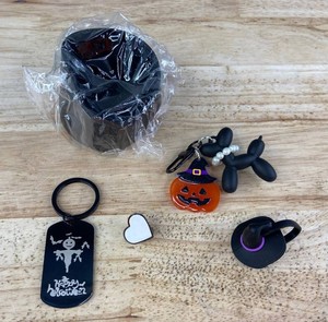 Halloween Tumbler Black Base, Pumpkin Keychain, Straw Cover, Charms - Brand New