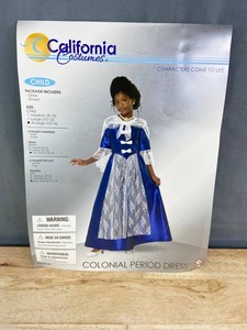 California Costumes Colonial Period Dress, Blue, Girls Size XL - Brand New