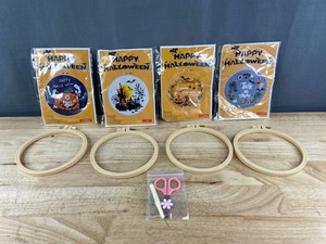 Halloween Embroidery DIY Art Kits, 4 Total - Brand New