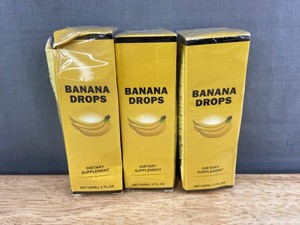Banana Drops Dietary Supplement 2 Fl. Oz., 3 Total - Brand New