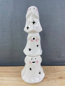 Ceramic Ghost Light-Up Halloween 9 Decoration - Brand New