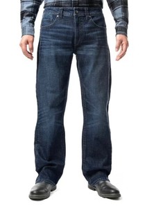 Axel Mens Boot-Cut Jeans, Blue, Size 34W x 30L - Brand New