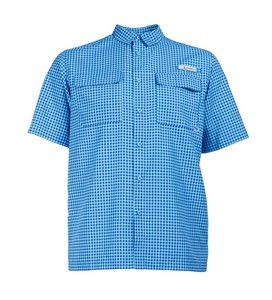 Habit Breaking Dawn Mens River Button Down Shirt Size Small, Blue Checkered, $30 Retail - Brand New