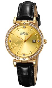 Invicta Celestial Lady Gold Tone Metal Dial 33.2mm Black Watch, 70311, $199 Retail - Brand New