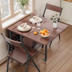Garvee Foldable Dining Table for 4 with 4 Foldable Chairs