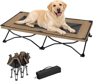 Tenecute Foldable Elevated Dog Bed for Large Dogs