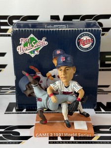 Ken Hrbek  Ron Gant 1991 World Series Game 2 Bobblehead - Minnesota Twins Baseball