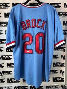 Lou Brock Autograph w JSA Authenticity St. Louis Cardinals Baseball Jersey
