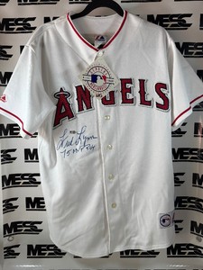 Fred Lynn Autograph w MLB Authenticity and 75 MVP ROY Inscriptions New With Tags Majestic Authentic Los Angeles Angels Colello Baseball Jersey Size Large