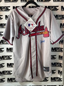 John Smoltz Autograph New With Tags Atlanta Braves Majestic MLB Jurrjens Basebll Jersey Size Medium