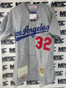 Sandy Koufax Autograph w/ PSADNA Authenticity Limited Edition /169 Los Angeles Dodgers Mitchell and Ness 1963 Cooperstown Collection Baseball Jersey Size 44