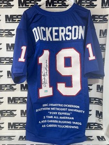 Eric Dickerson Autograph w Authenticity SMU Stat Football Jersey