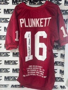 Jim Plunkett Autograph w Authenticity Stanford University Stat Football Jersey