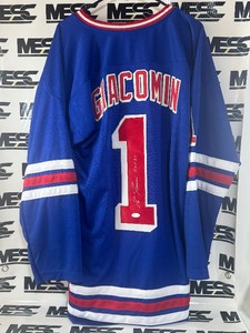 Eddie Giacomin Autograph w PSA Authenticity New York Rangers Hockey Jersey