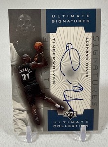 Kevin Garnett Auto On-Card 2002 Upper Deck Ultimate Signatures #KG-A Ultimate Collection Minnesota Timberwolves Basketball Card w Photo