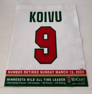 Mikko Koivu Number Retirement Stadium Giveaway Banner Minnesota Wild