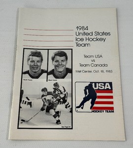 1984 United States Olympic Hockey Team vs. Team Canada Program October 18, 1983