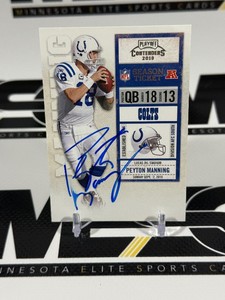 Peyton Manning Auto On-Card 2010 Playoff Contenders Season Ticket #041 Football Card