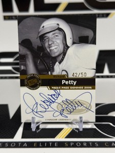 Richard Petty Auto On-Card 50 2006 Press Pass Authentics NASCAR Legends Numbered 4250 Racing Card