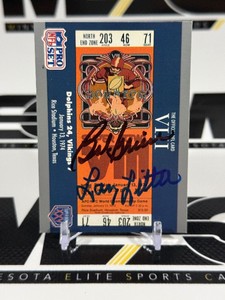 Bob Griese and Larry Little Auto On-Card 1990 Pro Set Uper Bowl VIII #8 Card