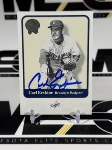 Carl Erskine Auto On-Card 2001 Fleer Greats of the Game #106 Baseball Card